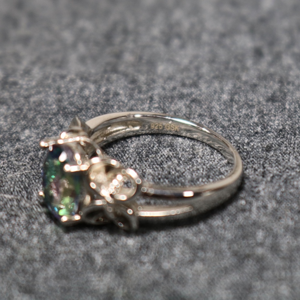 925 Sterling Silver Multi Colored Lab Created Top… - image 6